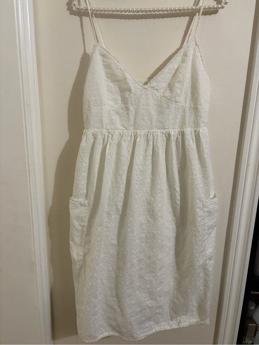 To the Max White Eyelet Spaghetti Strap Dress